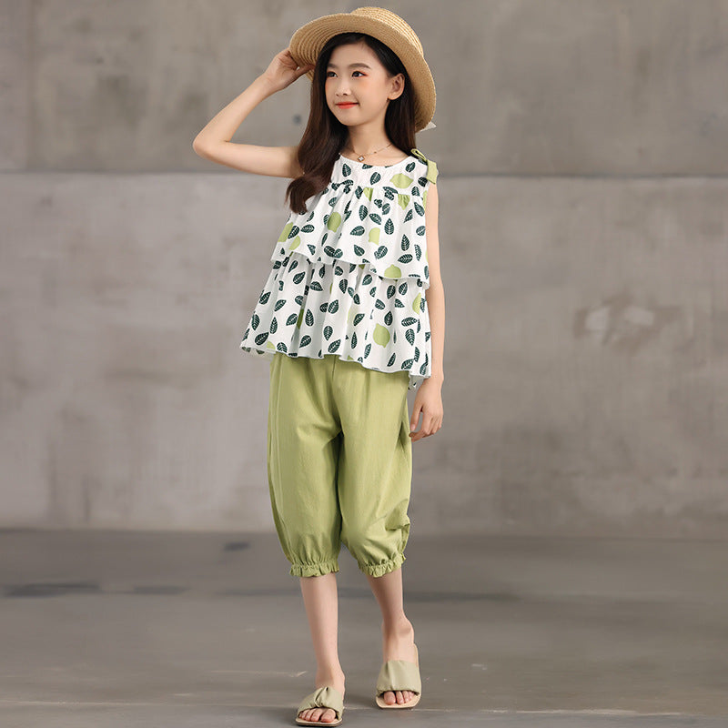 Capri Pants and Top Two Pieces Outfit Set – SUNJIMISE Kids Fashion