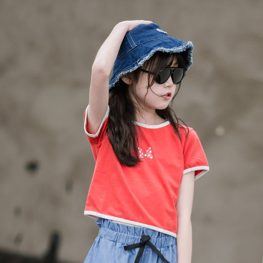 Trendy Girl's Short Sleeve T-Shirt