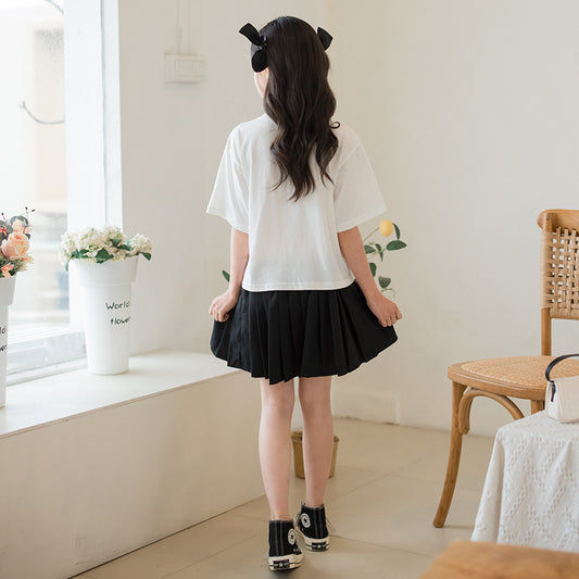 Girls' Chic T-shirt and Skirt Two Pieces Outfit Set