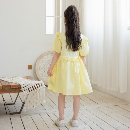 Puff Sleeves Patchwork Princess Dress