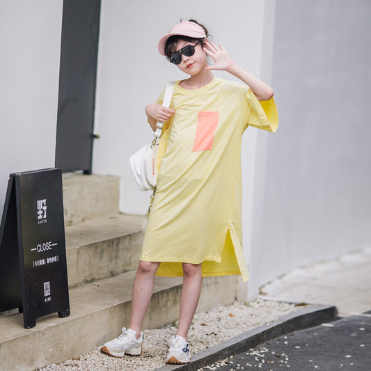 Girls' Cotton T-shirt Dress