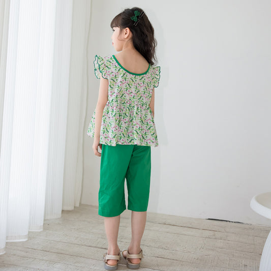 Girls' Chinese Style Chic Hanfu Two Pieces Set