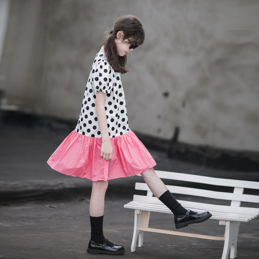 Girls' Cotton Princess Patchwork Dress