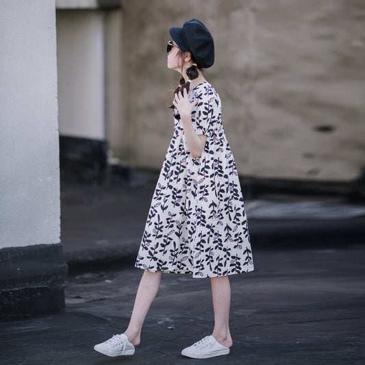 French Style Cotton Girls' Dress