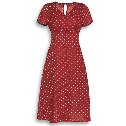 Vintage French Polka Dot Chiffon Dress