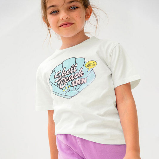Girls' Short Sleeve Cartoon Print T-shirt