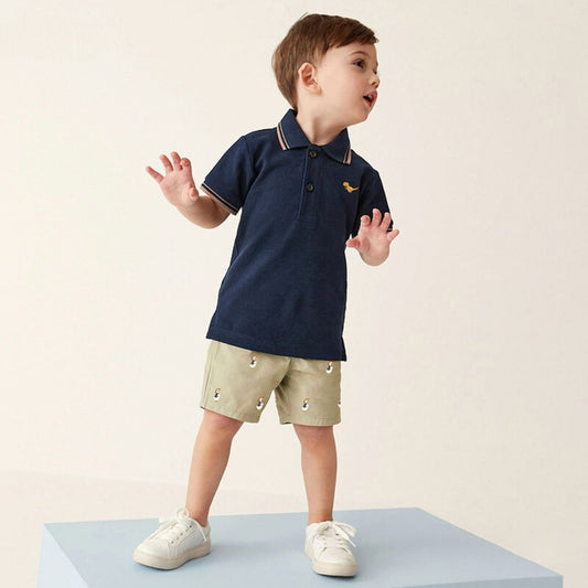 Boys' Cotton Polo Shirt and Shorts Two-pieces Set