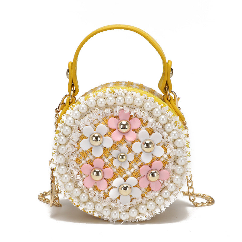 Floral Faux Pearl Mini Cross-Body Bag