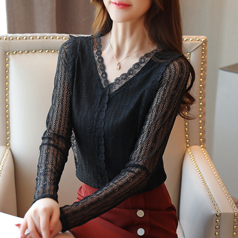 Women's Mystery V-Neck Lace Top