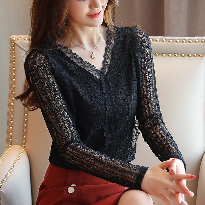 Women's Mystery V-Neck Lace Top