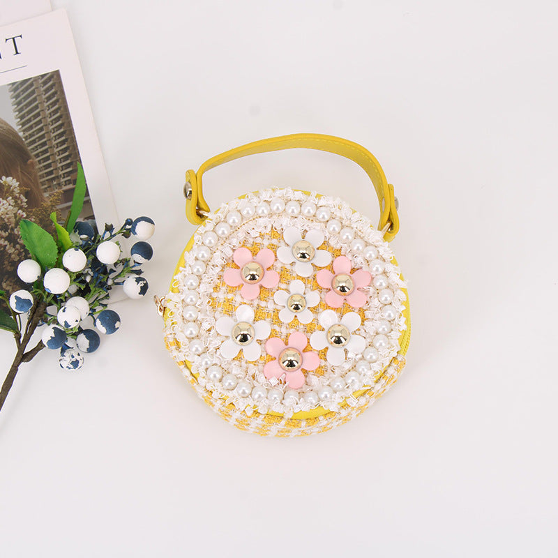 Floral Faux Pearl Mini Cross-Body Bag