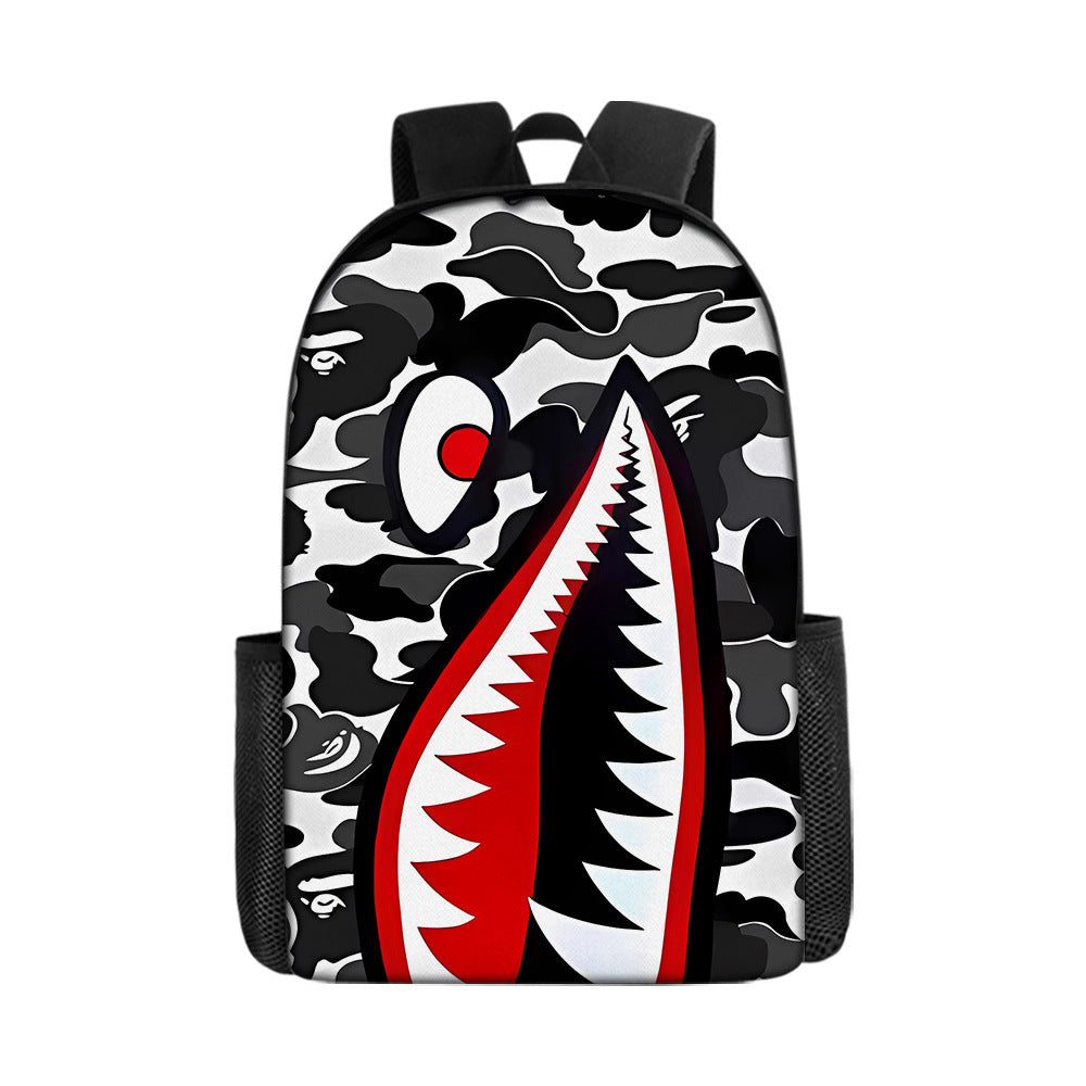 Shark Cartoon Children's Backpack Three-Piece Set