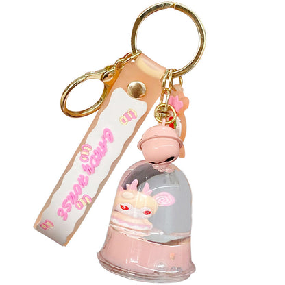 Oil filled Candy House Jelly Bottle Acrylic Exquisite Keychain Car Keychain Cute Pendant