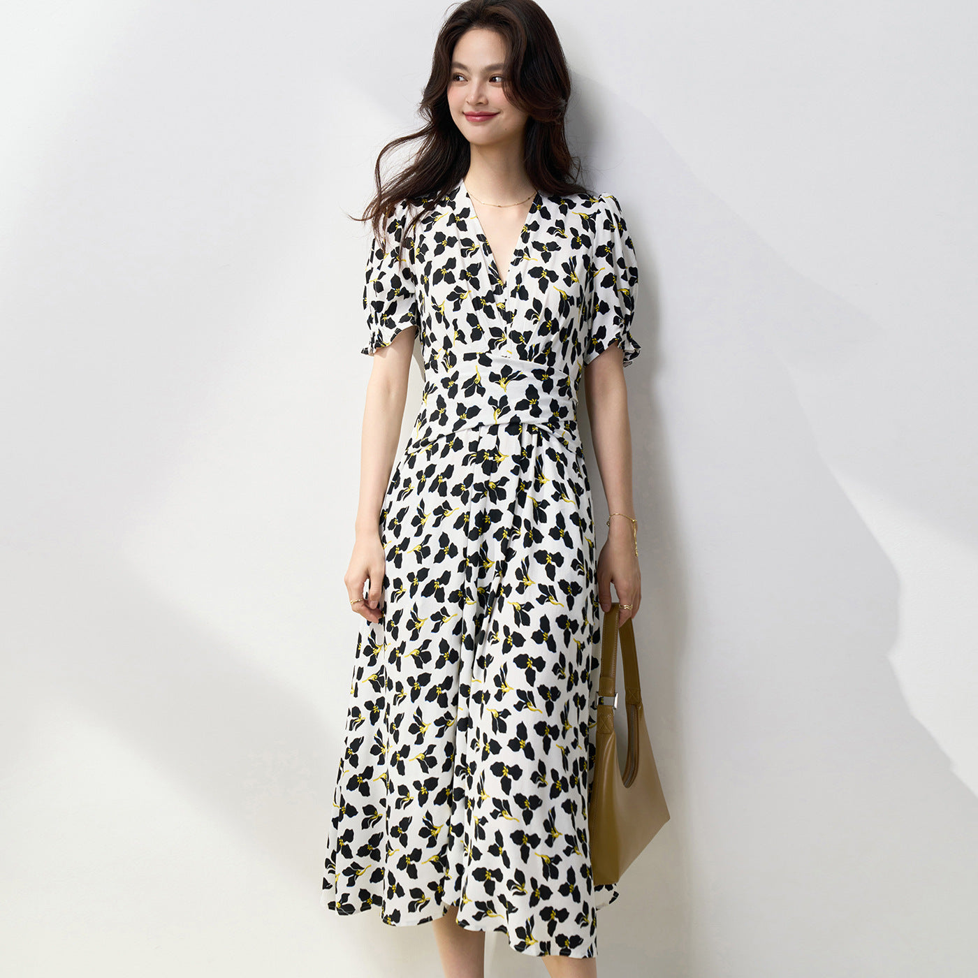 Clover Charm Wrap Midi Dress