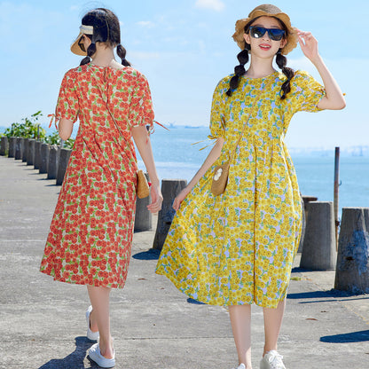 Girls' Floral Beach Dress