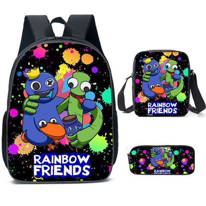 Rainbow Friends Children's Backpack Three-Piece Set