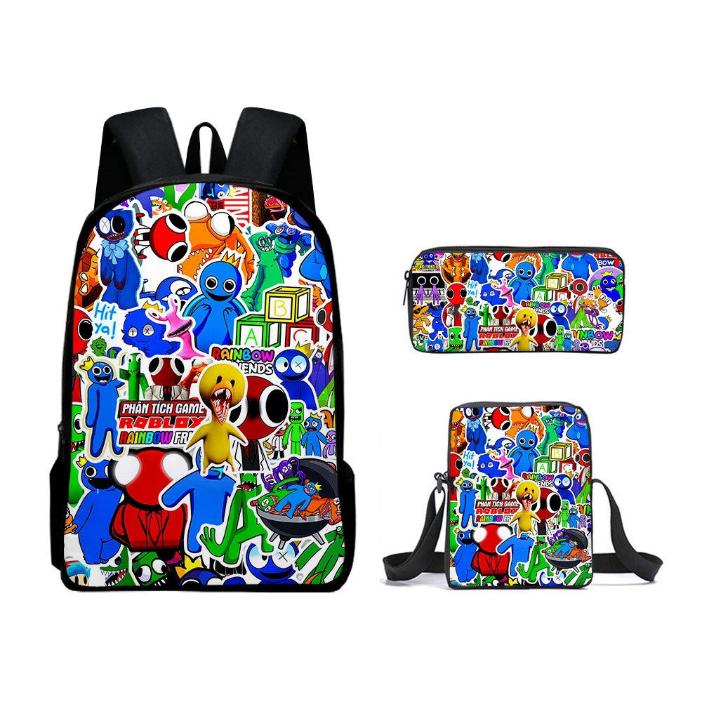 Rainbow Friends Children's Backpack Three-Piece Set