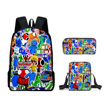 Rainbow Friends Children's Backpack Three-Piece Set