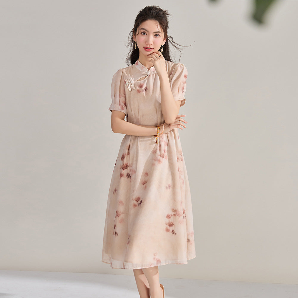 Elegant Vintage Floral Qipao Dress