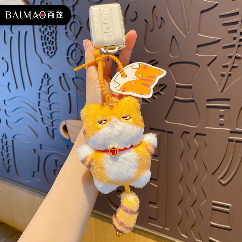 Nuo Ji Yuanqi Cat Plush Doll Keychain, Cute Female Friend Hanging Decoration, Fun Bag Pendant