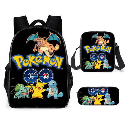 Pokemon Pikachu Children's Backpack Three-Piece Set