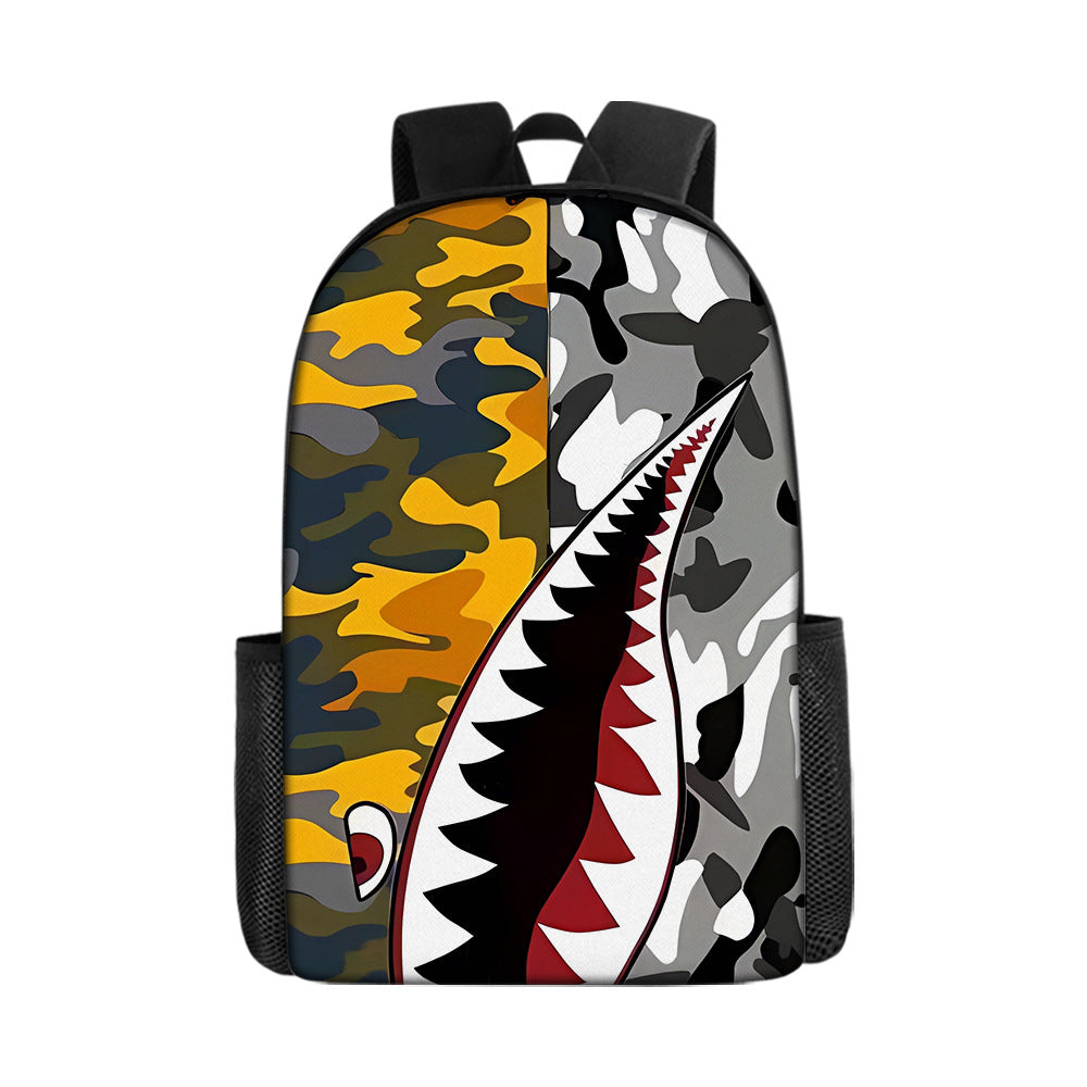 Shark Cartoon Children's Backpack Three-Piece Set