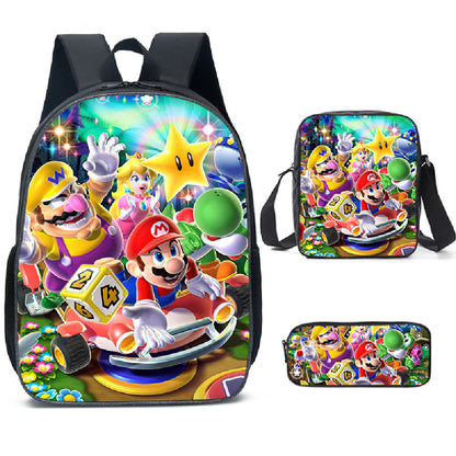 Super Mario Children's Backpack Three-Piece Set