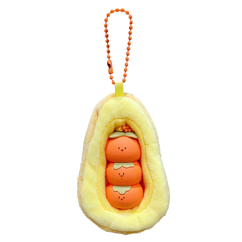 Plush pendant car keychain cute good persimmon duck detachable creative doll men's and women's backpack hanging decoration