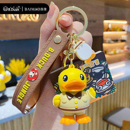 B. Duck Little Yellow Duck Jungle Series Keychain Female Cute Trendy Exquisite Doll Keychain Bag Pendant