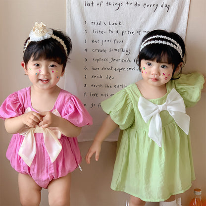 Baby Girl Big Bow Onesie/Dress