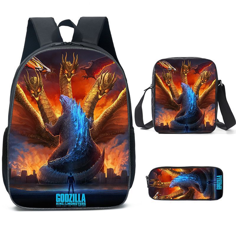 Godzilla Children s Backpack Three Piece Set Kids Character School Bags Singapore SUNJIMISE Singapore