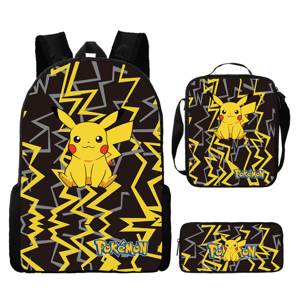 Pokemon Pikachu Children's Backpack Three-Piece Set