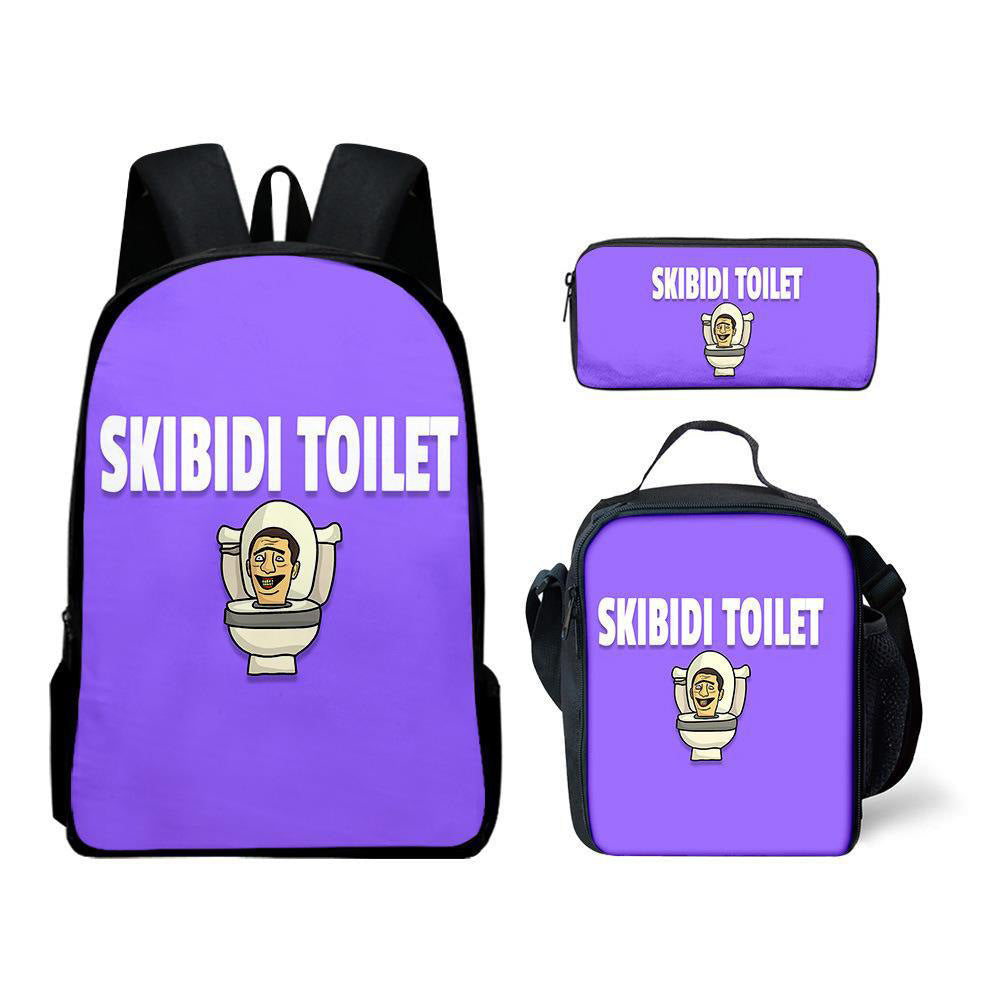 Skibidi Toilet Children's Backpack Three-Piece Set