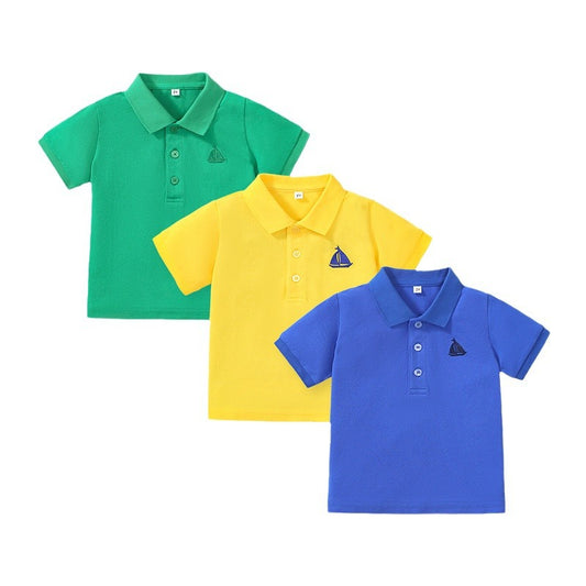 Children's Unisex Cotton Short-sleeved Polo Shirt