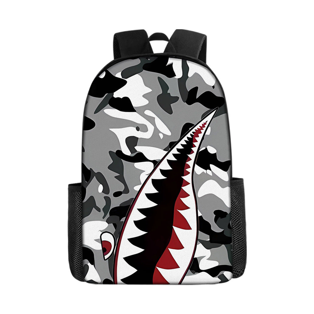 Shark Cartoon Children's Backpack Three-Piece Set