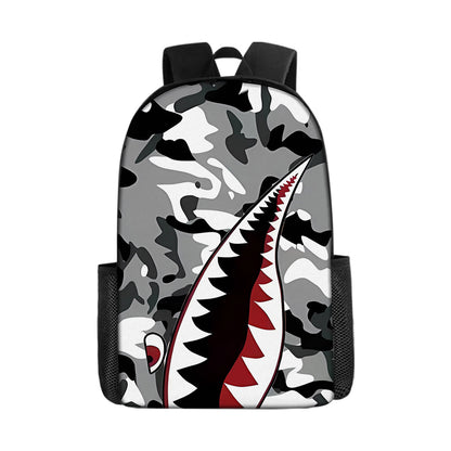 Shark Cartoon Children's Backpack Three-Piece Set