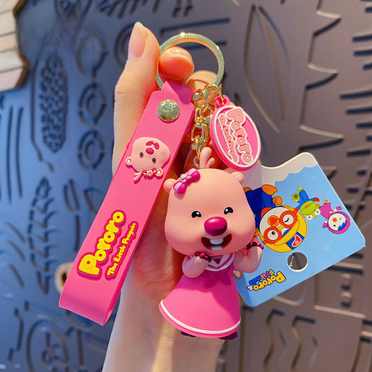 Korean Bo Lele Beaver Ruby Loopy Keychain Cute and Exquisite Couple Keychain Bag Pendant