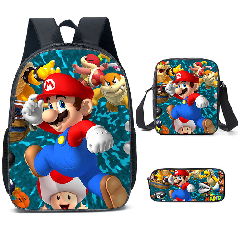 Super Mario Children's Backpack Three-Piece Set