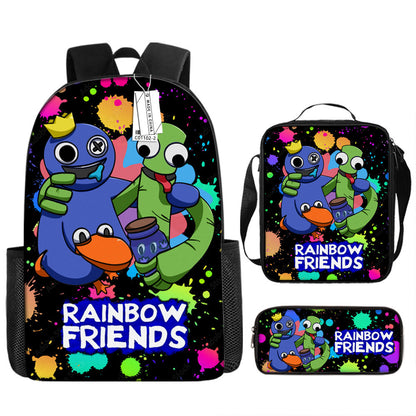 Rainbow Friends Children's Backpack Three-Piece Set