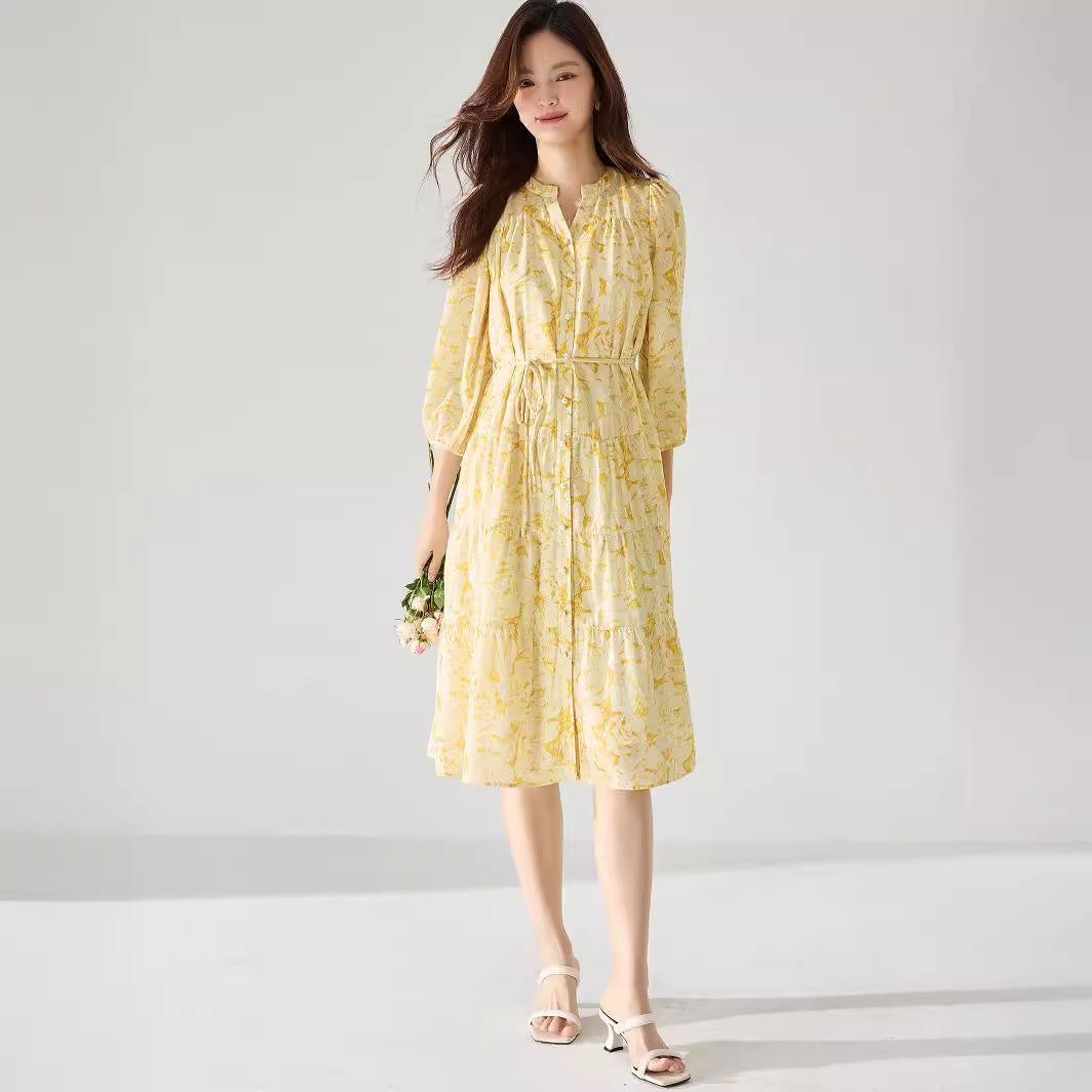 Sunshine Stroll Floral Midi Dress