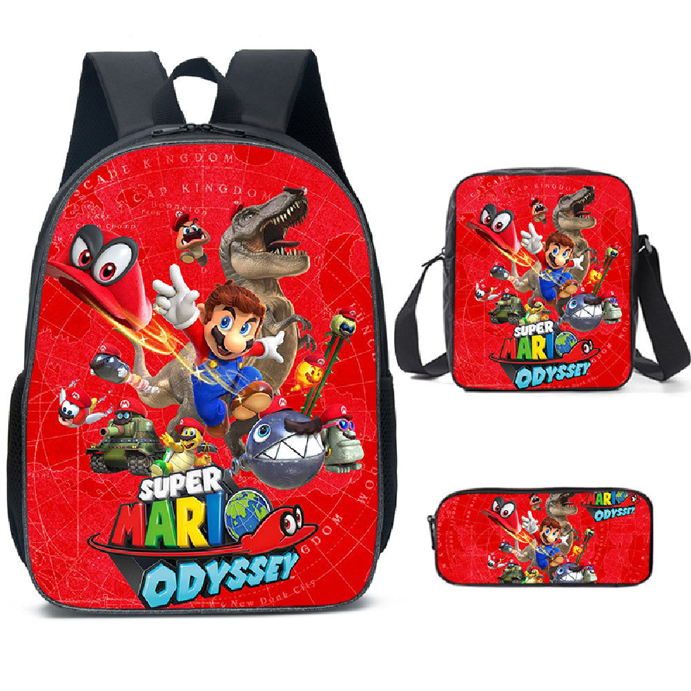 Super Mario Children's Backpack Three-Piece Set