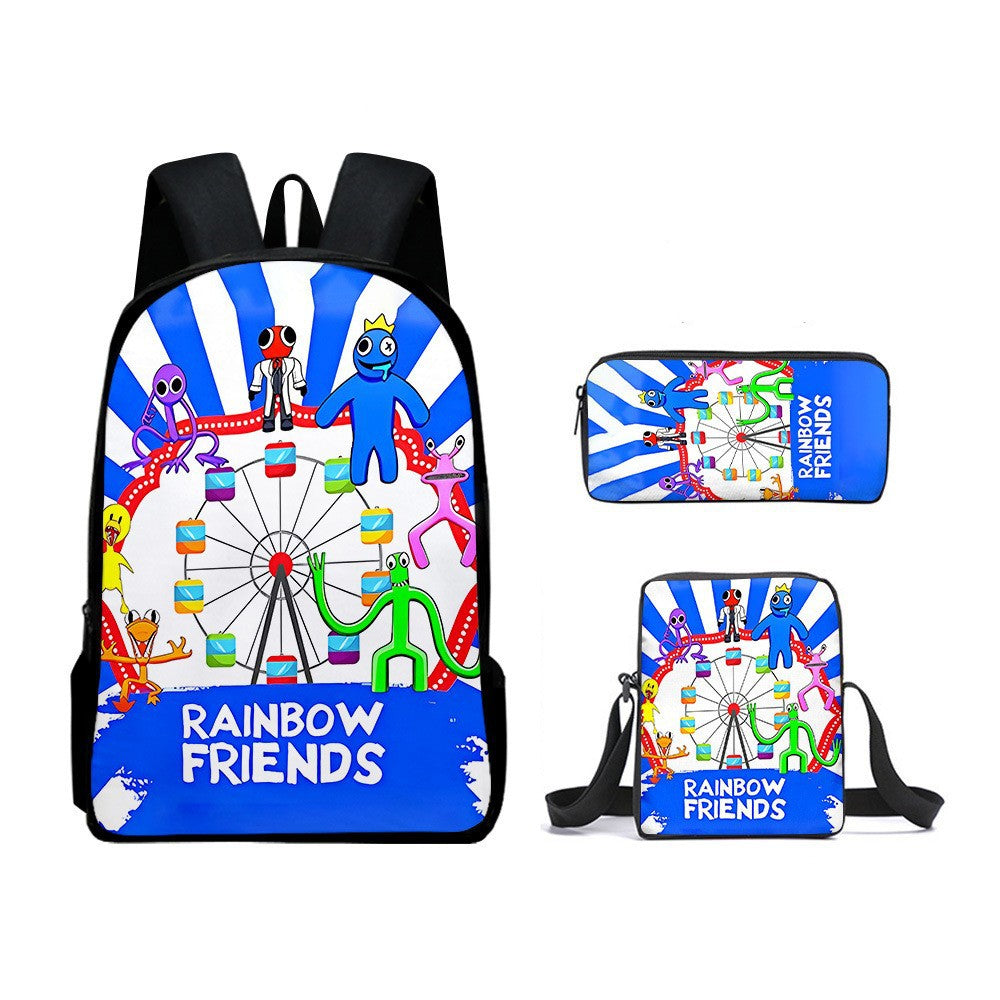 Rainbow Friends Children's Backpack Three-Piece Set