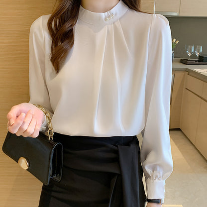 Women's Fashion Satin Chiffon Blouse