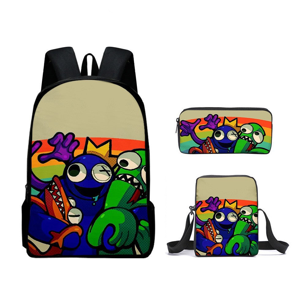 Rainbow Friends Children's Backpack Three-Piece Set