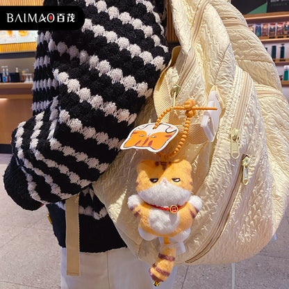 Nuo Ji Yuanqi Cat Plush Doll Keychain, Cute Female Friend Hanging Decoration, Fun Bag Pendant