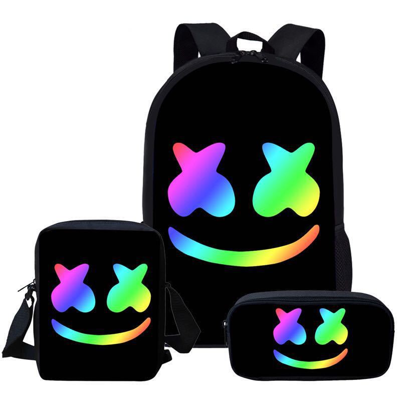 DJ Marshmello Children's Backpack Three-Piece Set