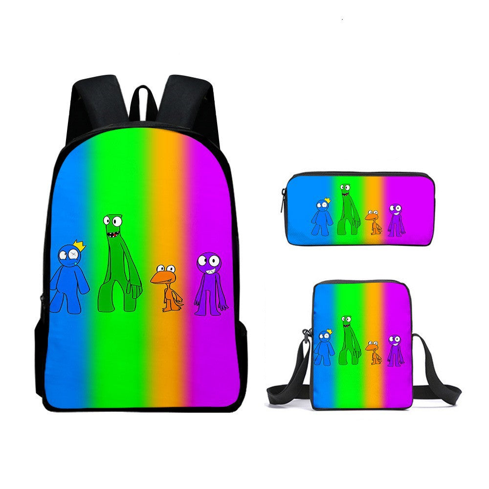 Rainbow Friends Children's Backpack Three-Piece Set