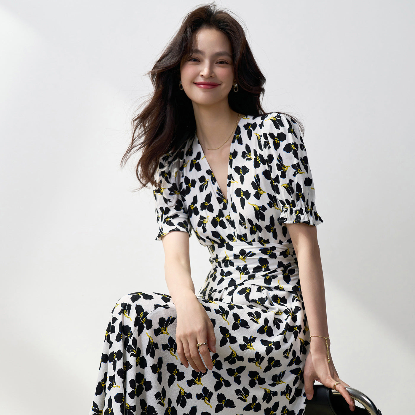 Clover Charm Wrap Midi Dress