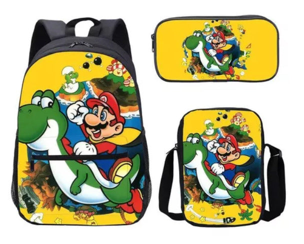 Super Mario Children's Backpack Three-Piece Set