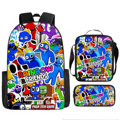 Rainbow Friends Children's Backpack Three-Piece Set